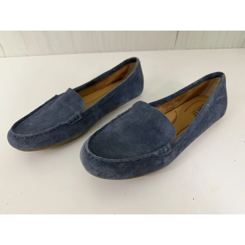 Born Axona Driving Mocs Loafers Blue Suede Women’s Sz 8.5 Coastal Chic Preppy